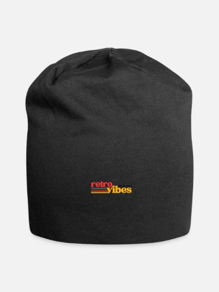 "RETRO VIBES" - Jersey Beanie - black - Front