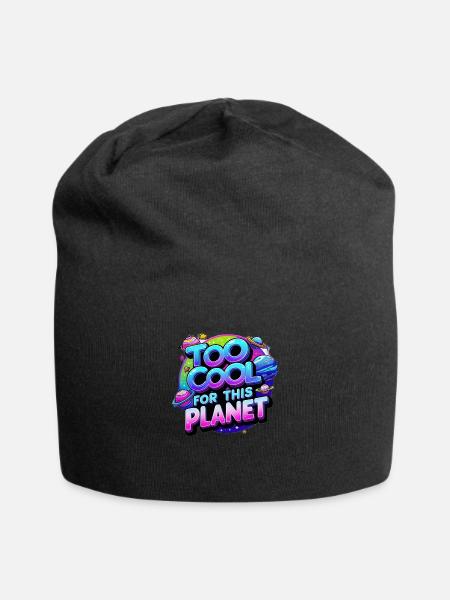 Too Cool for This Planet - Jersey Beanie - black