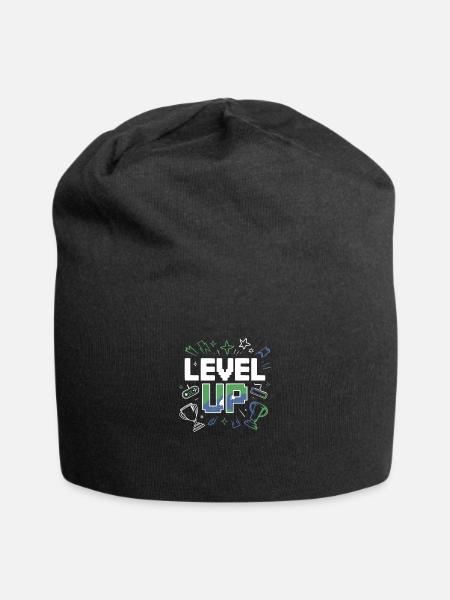 Level Up - Jersey Beanie - black - Front