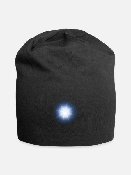 Blue Glow - Jersey Beanie - black - Front