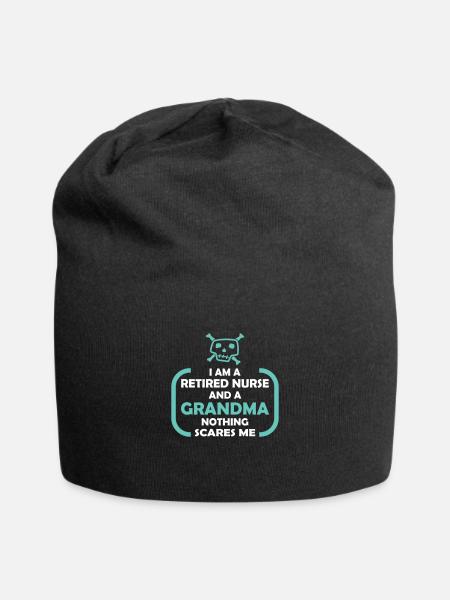 I Am A Retired Nurse Grandma - Jersey Beanie - black - Front