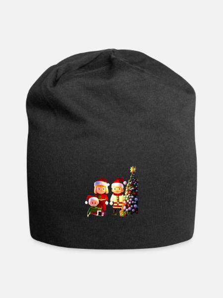 Christmas with my family ! - Jersey Beanie - black