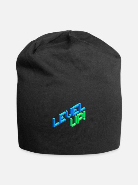 Level Up - Jersey Beanie - black - Front