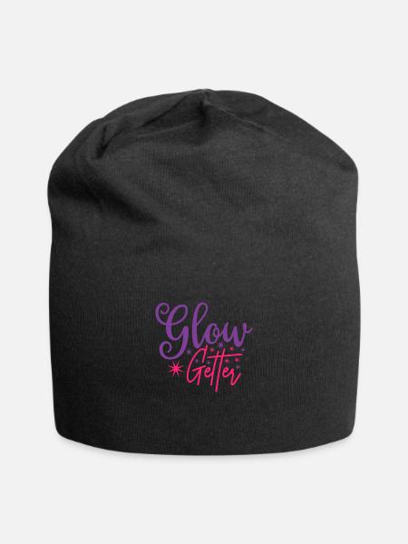 Beauty Saying Glow Getter - Jersey Beanie - black