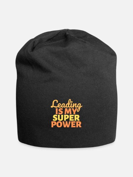 Leading is my Super Power - Jersey Beanie - black - Front