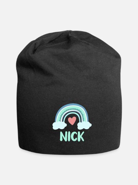 Nick Name Rainbow Baby - Jersey Beanie - black - Front