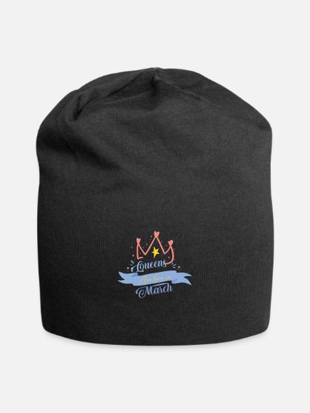 Queens are born in March - Jersey Beanie - black - Front