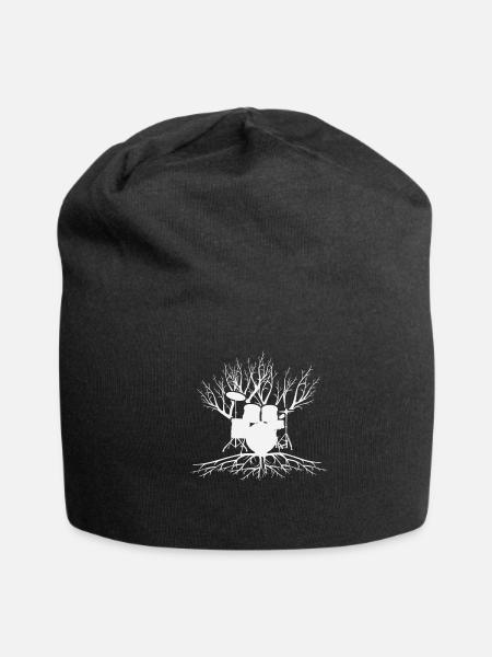 Drummer Roots, Drums, Drumsticks - Jersey Beanie - black - Front
