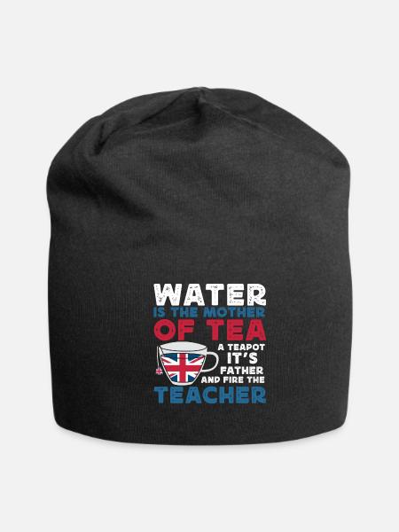 tea lover, tea drinker, tea time - Jersey Beanie - black - Front