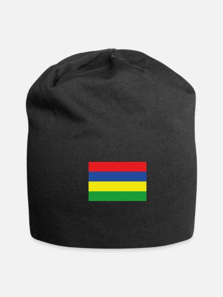 Official Mauritius Flag Mauritian Country Pride - Jersey Beanie - black