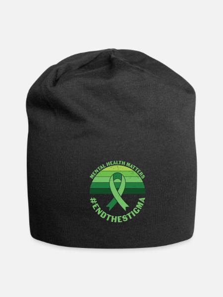 Mental Health Awareness End The Stigma - Jersey Beanie - black