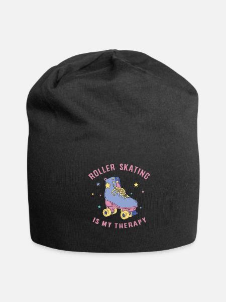 Roller Skating, skating, roller skate - Jersey Beanie - black - Front