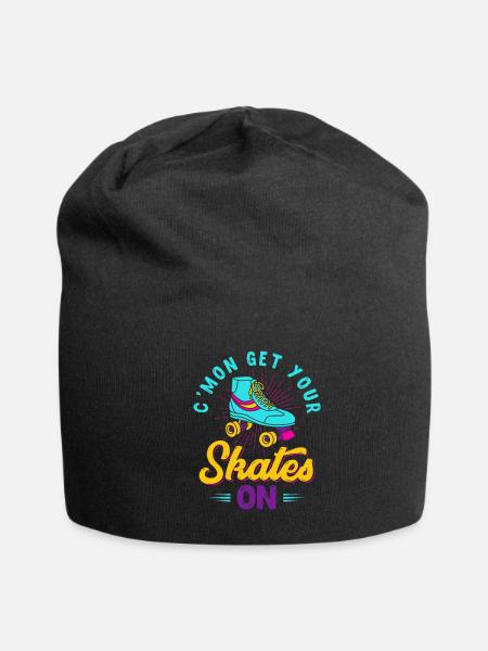 Roller Skating, skating, roller skate - Jersey Beanie - black - Front