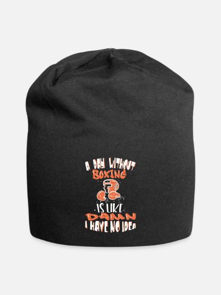 A Day Without Boxing - Jersey Beanie - black - Front