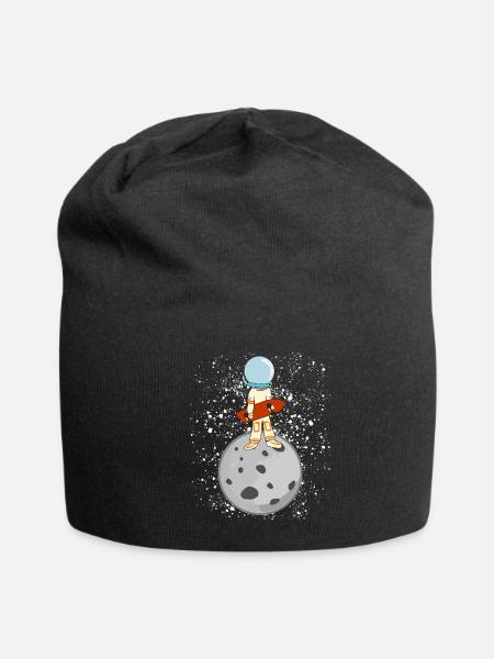 Longboarder Moon Astronaut Longboard - Jersey Beanie - black - Front