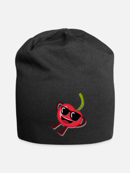 Cherry With Sunglasses Cherries - Jersey Beanie - black - Front