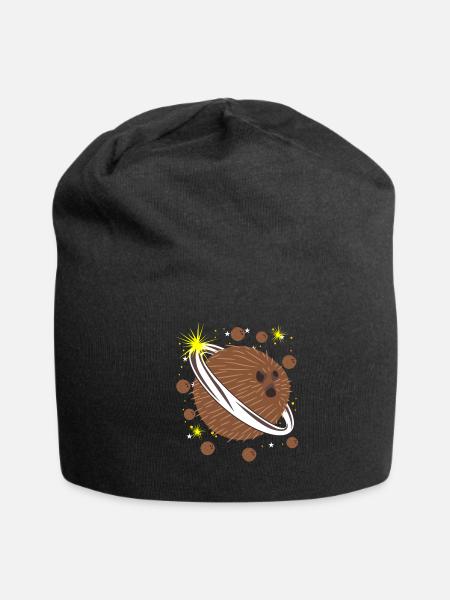 Coconut Space Planet Coconuts - Jersey Beanie - black - Front