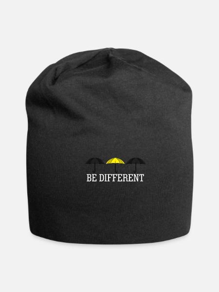 Yellow Umbrella Umbrellas - Jersey Beanie - black - Front