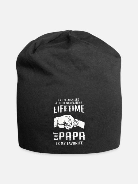 papa is my Favorite - Jersey Beanie - black - Front