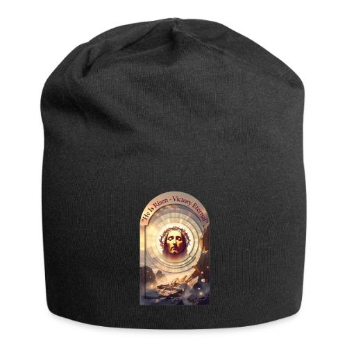 Easter He Is Risen Sacred Face T Shirt, wife Gift - Jersey Beanie
