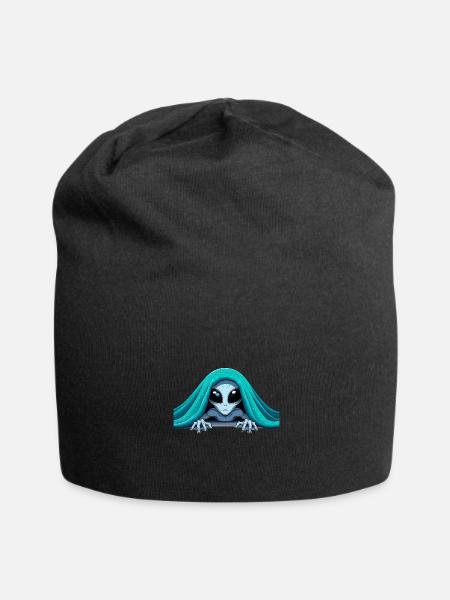 Alien Concealed Beneath a Rug - Jersey Beanie - black - Front