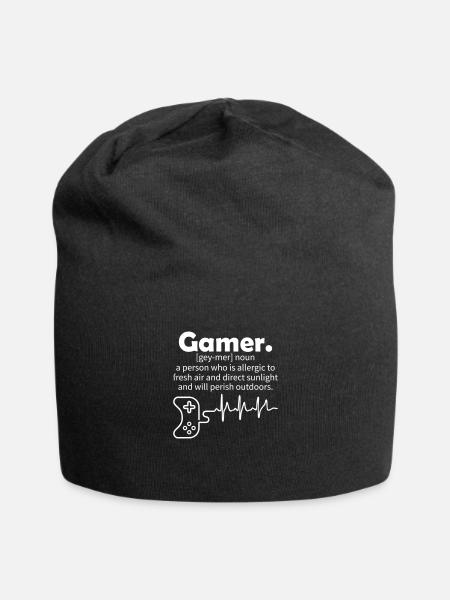 Gamer Funny Tshirt - Jersey Beanie - black