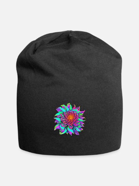 Blooming Flower - Jersey Beanie - black - Front