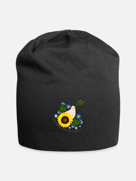 Peace Brings Hope And Stability - Jersey Beanie - black - Front