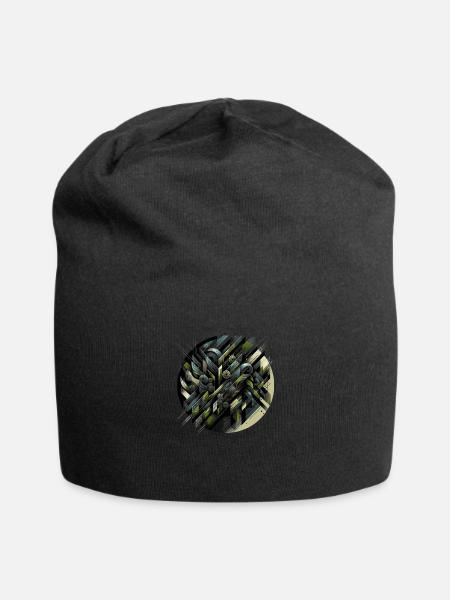 Abstract Tactical Swirl - Jersey Beanie - black - Front