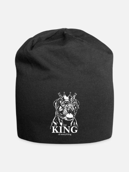 Funny French Mastiff King of everything - Jersey Beanie - black - Front