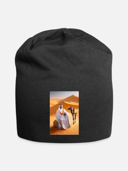 imege of a young arab - Jersey Beanie - black - Front