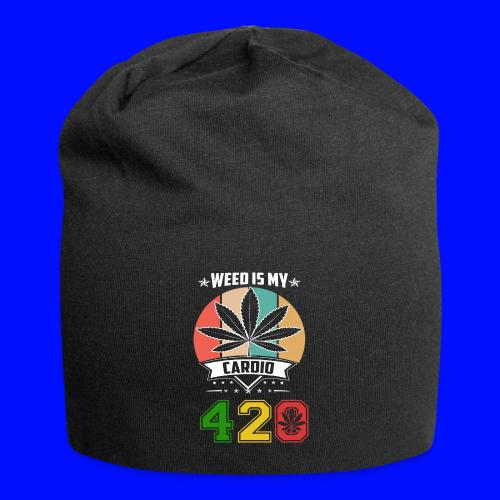 Quick Witted 420 My Cardio Herb Weed Marijuana - Jersey Beanie