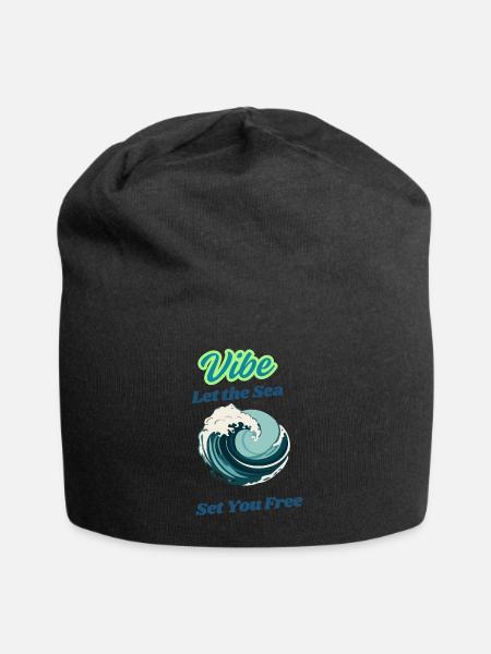 Let the Sea Set You Free - Jersey Beanie - black - Front