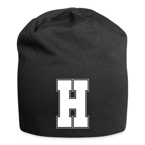 White Letter H – Varsity Alphabet Monogram - Jersey Beanie