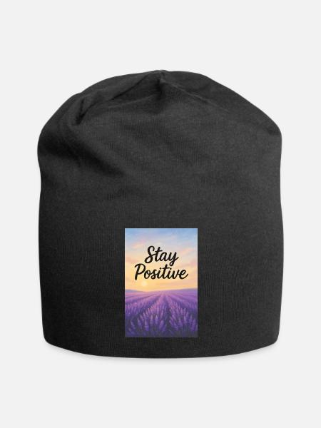 Lavender Positivity - Jersey Beanie - black - Front