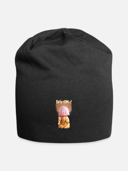 Its OK Baby Buddha - Jersey Beanie - black - Front