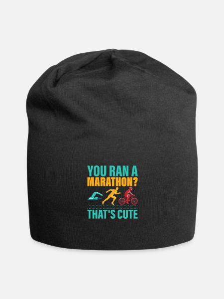 You ran a marathon? That's cute. Triathlete Triat - Jersey Beanie - black