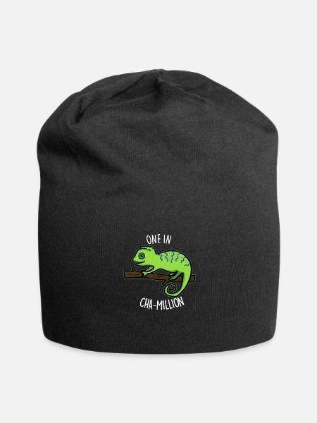 One In Cha Million Cute Chameleon - Jersey Beanie - black - Front