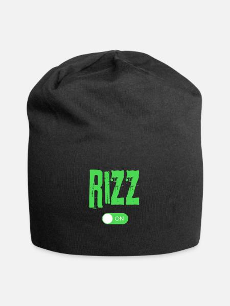 Rizz On Funny Trending Flirting Expert Gift - Jersey Beanie - black - Front