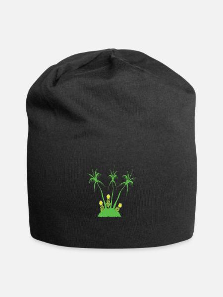 Summer Coconut tree - Jersey Beanie - black - Front