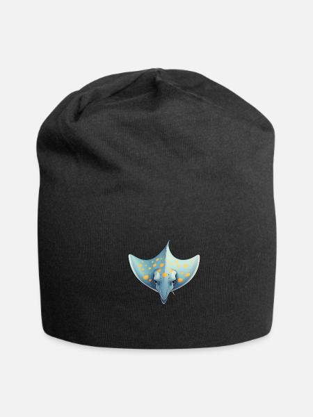 Ray Ocean Motif Sea Lovers - Jersey Beanie - black - Front