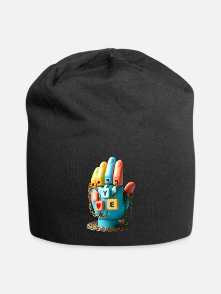 Hand with BYE Plaques - Jersey Beanie - black - Front
