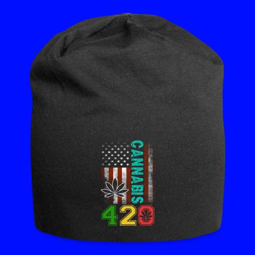 Amusing 420 American Herb Weed Marijuana Design - Jersey Beanie