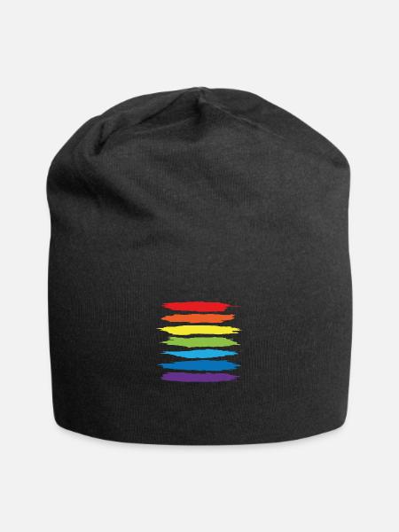 Color blob splash paint painter gift colorful spot - Jersey Beanie - black - Front