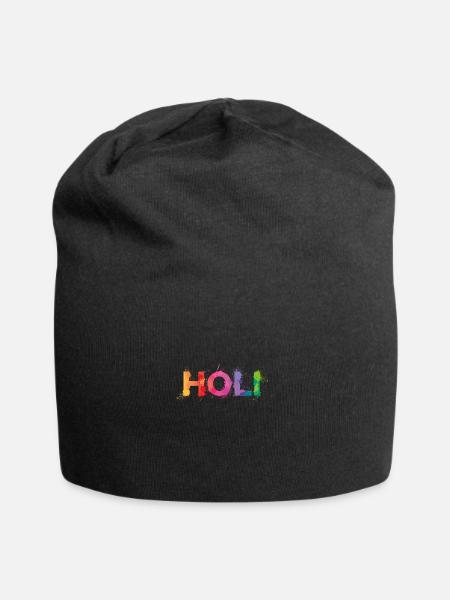 Color blob splash paint painter gift colorful Holi - Jersey Beanie - black - Front