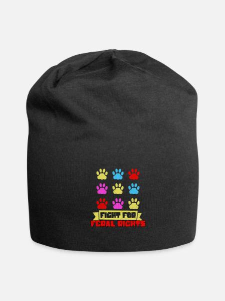 Cat RESCUE ANIMAL RIGHTS RESCUE Cat ADOPTION - Jersey Beanie - black - Front