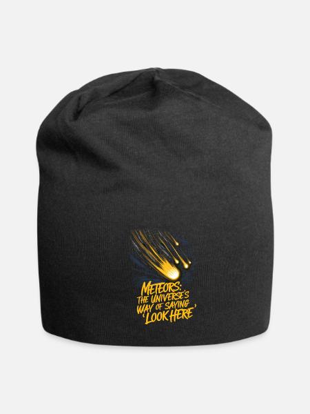 Stargazing Adventures Under the Meteor Shower - Jersey Beanie - black - Front