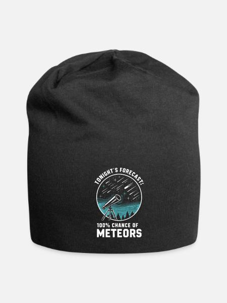 Stargazing Adventures Under the Meteor Shower - Jersey Beanie - black - Front