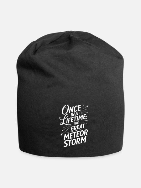 Stargazing Adventures Under the Meteor Shower - Jersey Beanie - black - Front