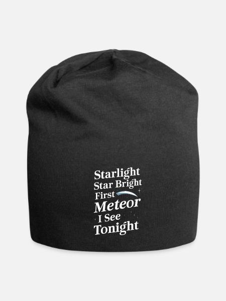 Stargazing Adventures Under the Meteor Shower - Jersey Beanie - black - Front